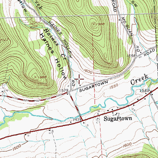 Topographic Map of Haines Hollow, NY