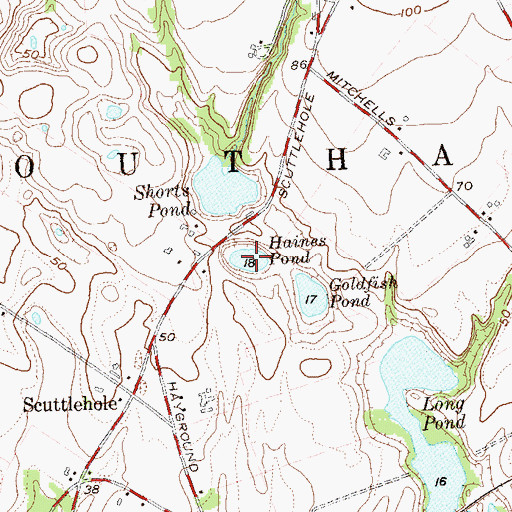 Topographic Map of Haines Pond, NY