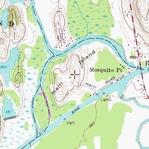 Topographic Map of Haiti Island, NY