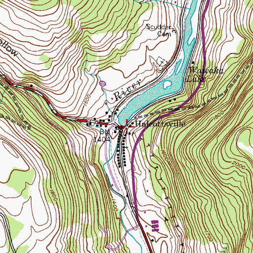 Topographic Map of Halcottsville, NY