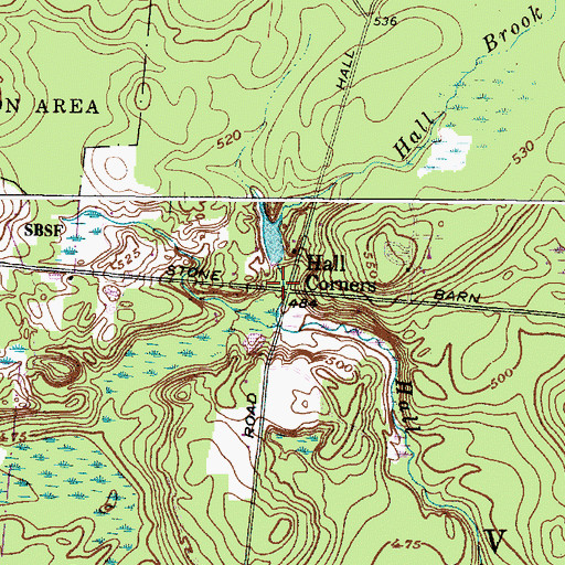 Topographic Map of Hall Corners, NY
