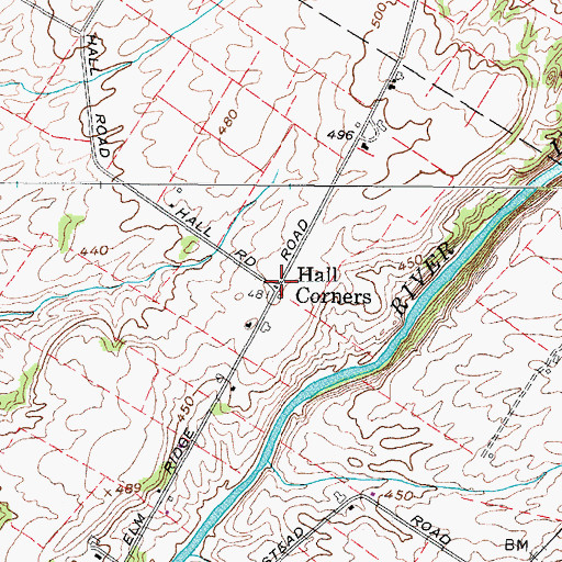 Topographic Map of Hall Corners, NY