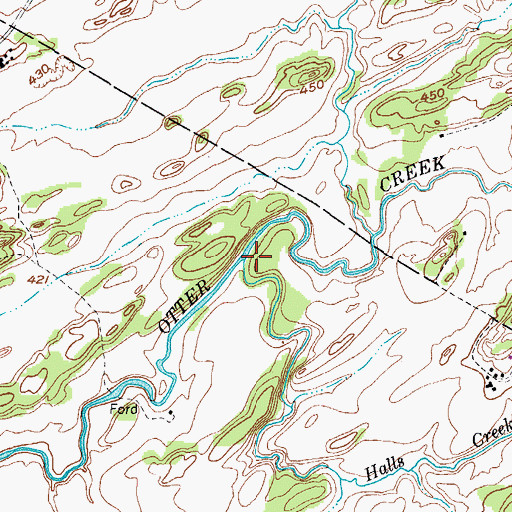 Topographic Map of Halls Creek, NY