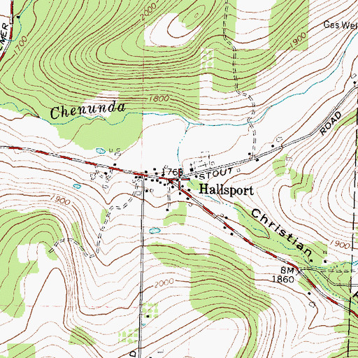 Topographic Map of Hallsport, NY