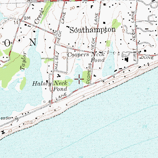 Topographic Map of Halsey Neck Pond, NY