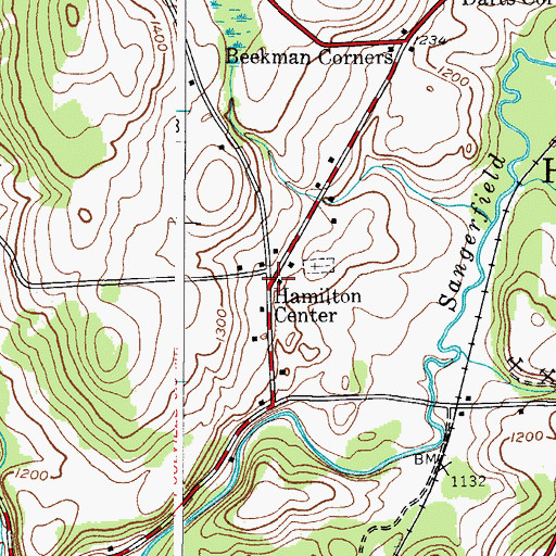 Topographic Map of Hamilton Center, NY