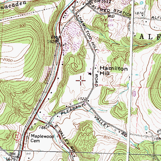 Topographic Map of Hamilton Hill, NY