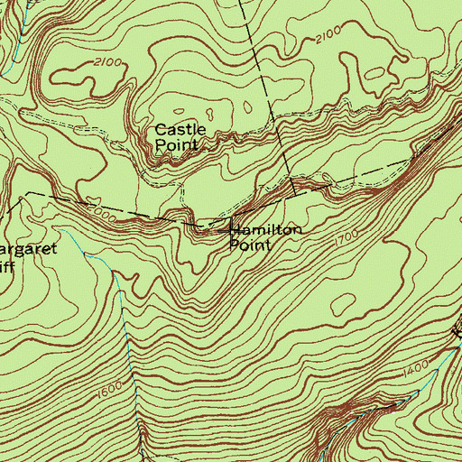 Topographic Map of Hamilton Point, NY