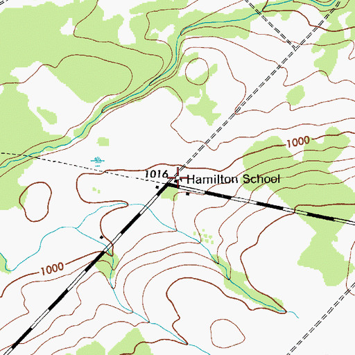 Topographic Map of Hamilton School (historical), NY