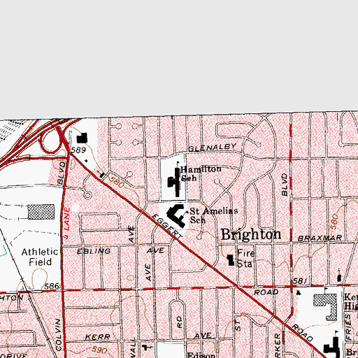 Topographic Map of Alexander Hamilton Elementary School, NY