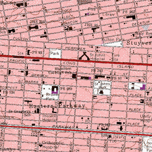Topographic Map of Hamilton Vocational High School, NY