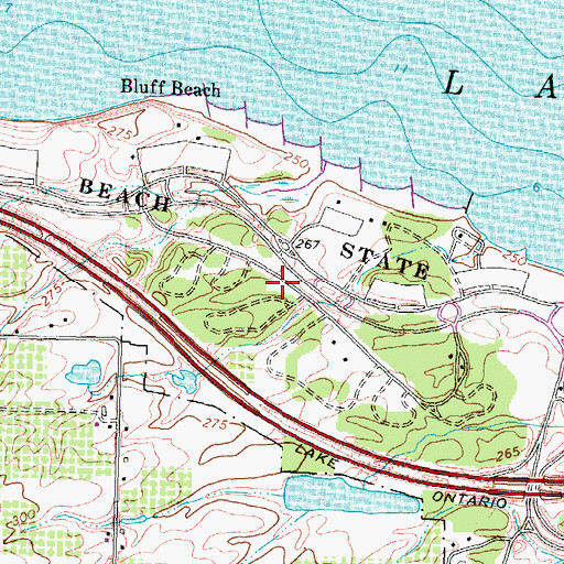 Topographic Map of Hamlin Beach State Park, NY