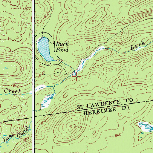 Topographic Map of Hammer Creek, NY