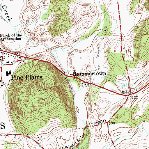 Topographic Map of Hammertown, NY