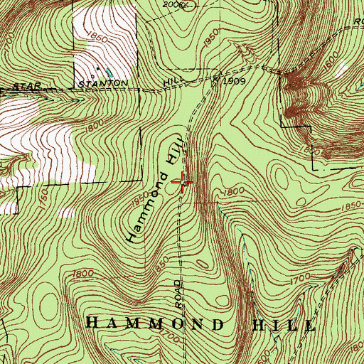 Topographic Map of Hammond Hill, NY