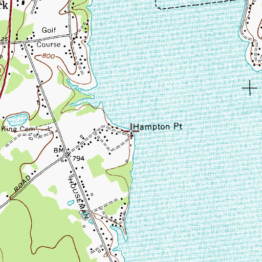 Topographic Map of Hampton Point, NY