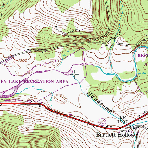 Topographic Map of Handsome Brook, NY