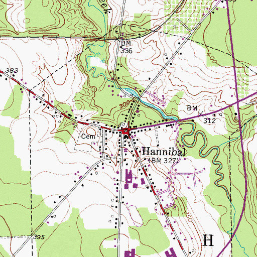 Topographic Map of Hannibal, NY