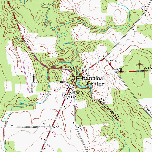 Topographic Map of Hannibal Center, NY