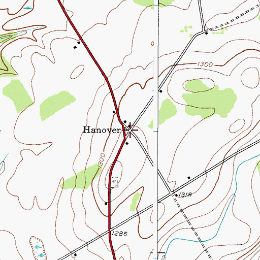 Topographic Map of Hanover, NY