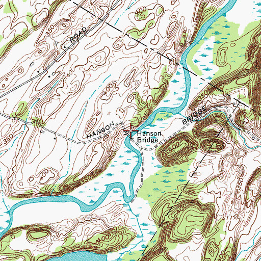 Topographic Map of Hanson Bridge, NY