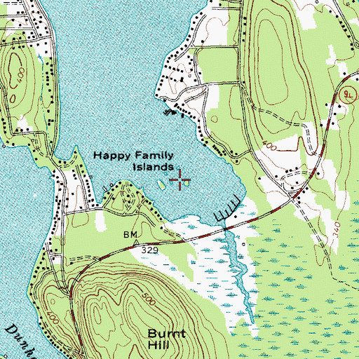Topographic Map of Happy Family Islands, NY