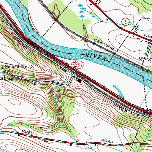 Topographic Map of Happy Hollow, NY