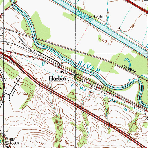 Topographic Map of Harbor, NY
