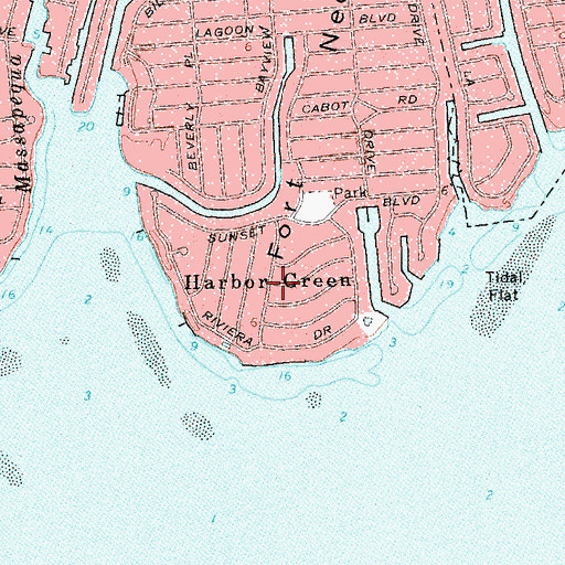 Topographic Map of Harbor Green, NY