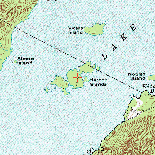 Topographic Map of Harbor Islands, NY