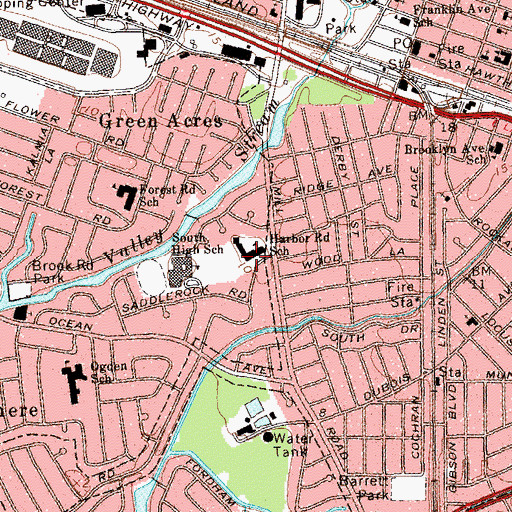 Topographic Map of Robert W Carbonaro Elementary School, NY