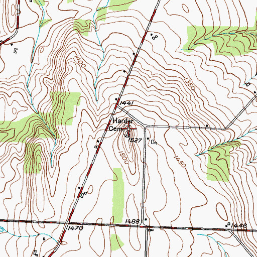 Topographic Map of Harder Cemetery, NY