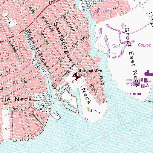 Topographic Map of Harding Avenue Elementary School, NY