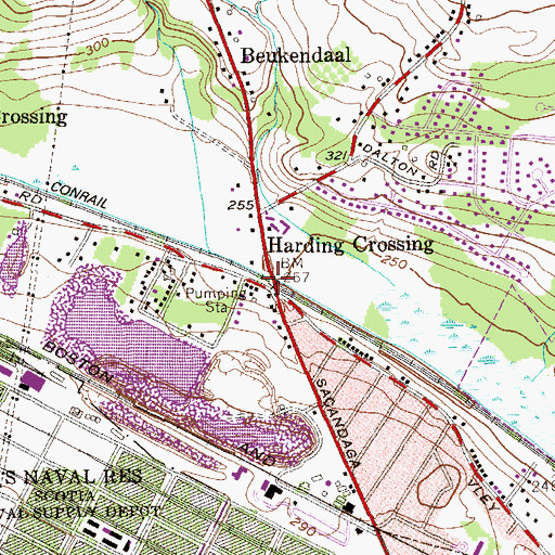 Topographic Map of Harding Crossing, NY