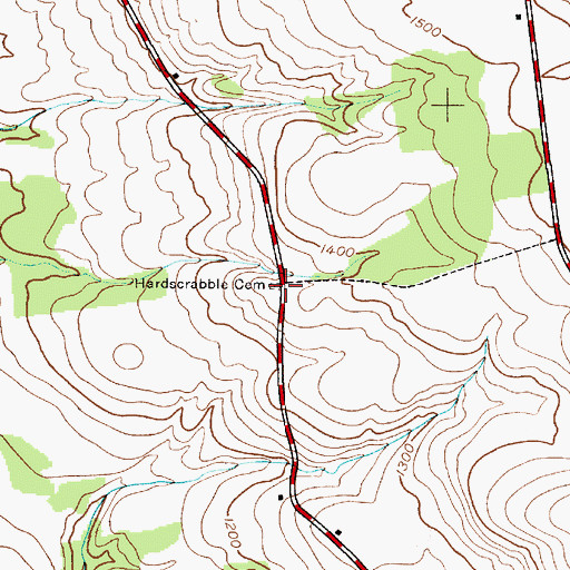 Topographic Map of Hardscrabble Cemetery, NY