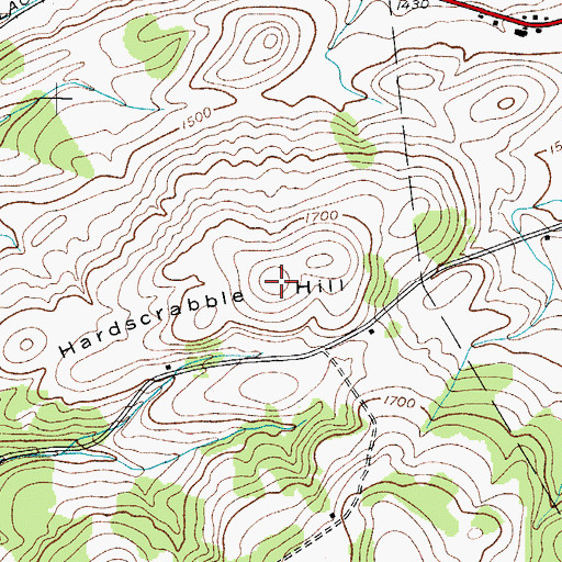 Topographic Map of Hardscrabble Hill, NY