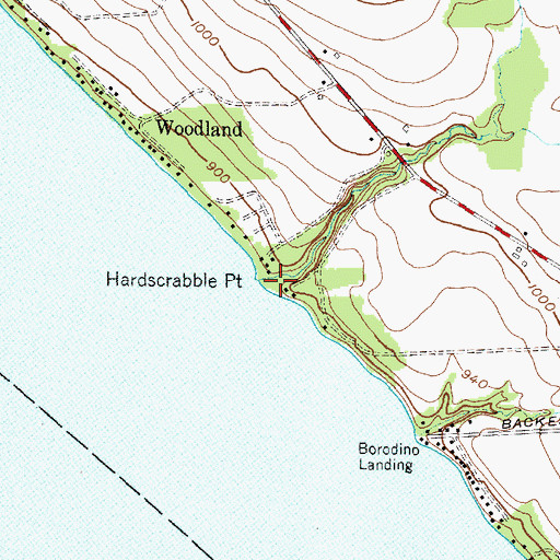 Topographic Map of Hardscrabble Point, NY