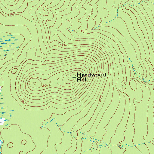 Topographic Map of Hardwood Hill, NY