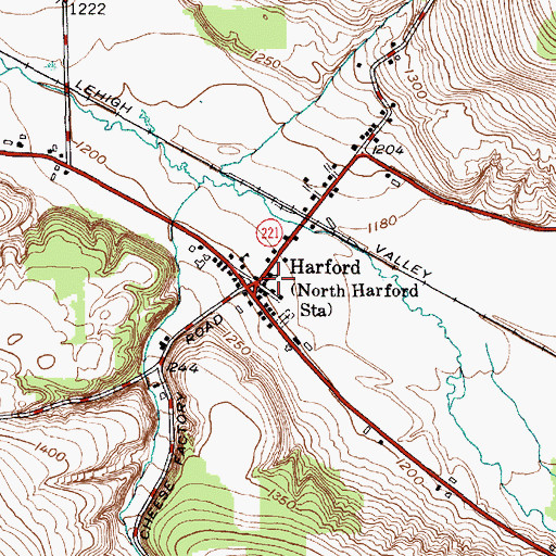 Topographic Map of Harford, NY