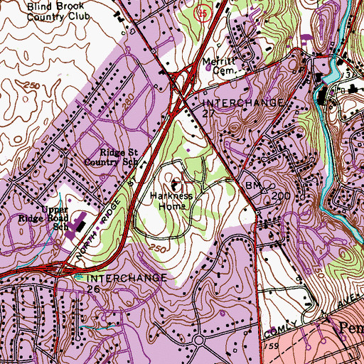 Topographic Map of Harkness Home, NY