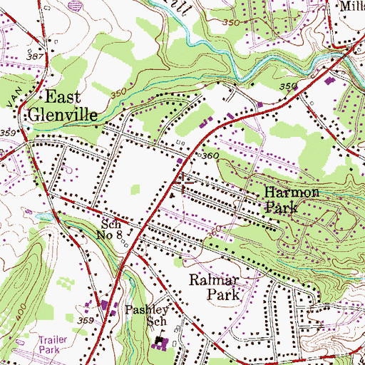Topographic Map of Harmon Park, NY