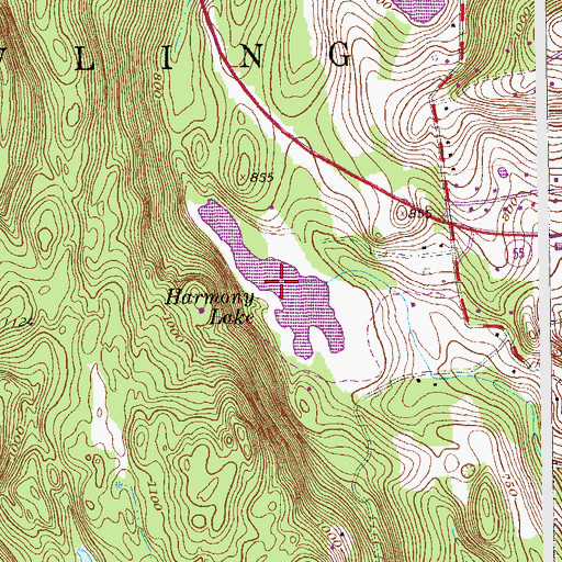 Topographic Map of Harmony Lake, NY