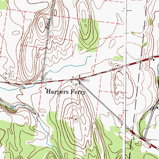 Topographic Map of Harpers Ferry, NY