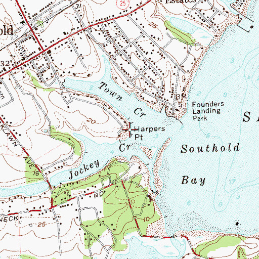 Topographic Map of Harpers Point, NY