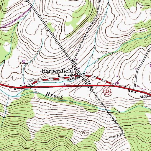 Topographic Map of Harpersfield, NY