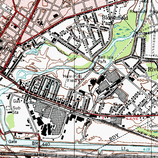 Topographic Map of Harr-Pinti Field, NY