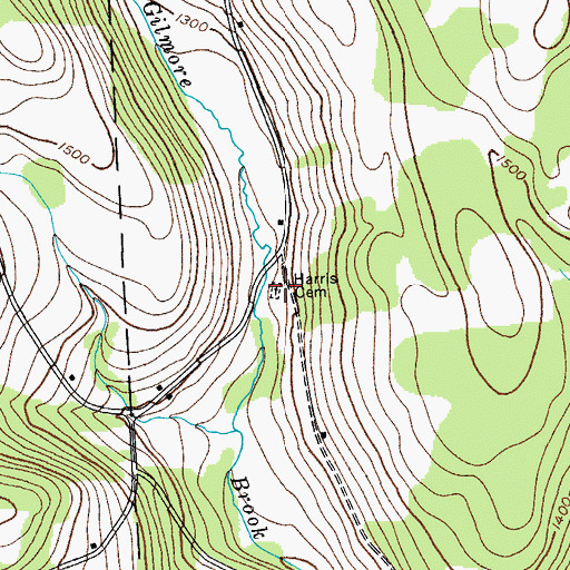 Topographic Map of Harris Cemetery, NY