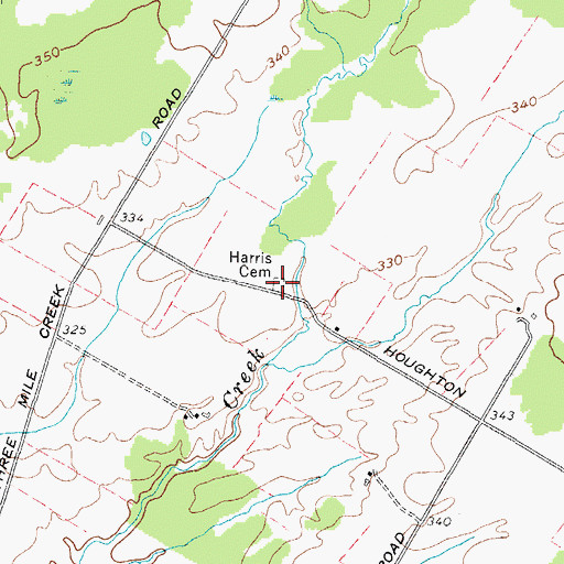 Topographic Map of Harris Cemetery, NY