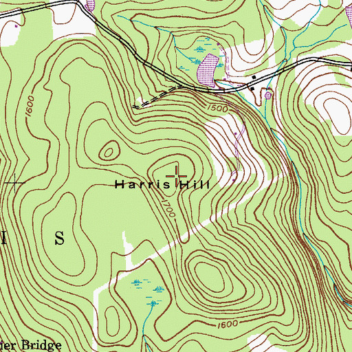 Topographic Map of Harris Hill, NY