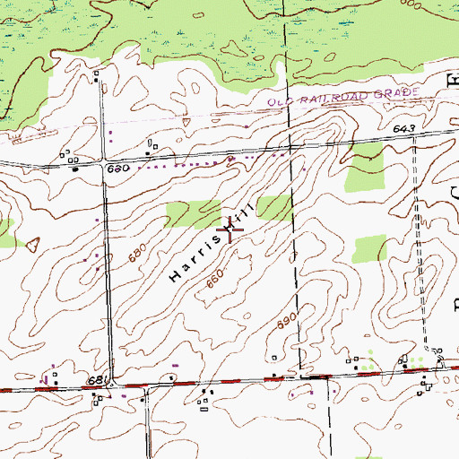 Topographic Map of Harris Hill, NY